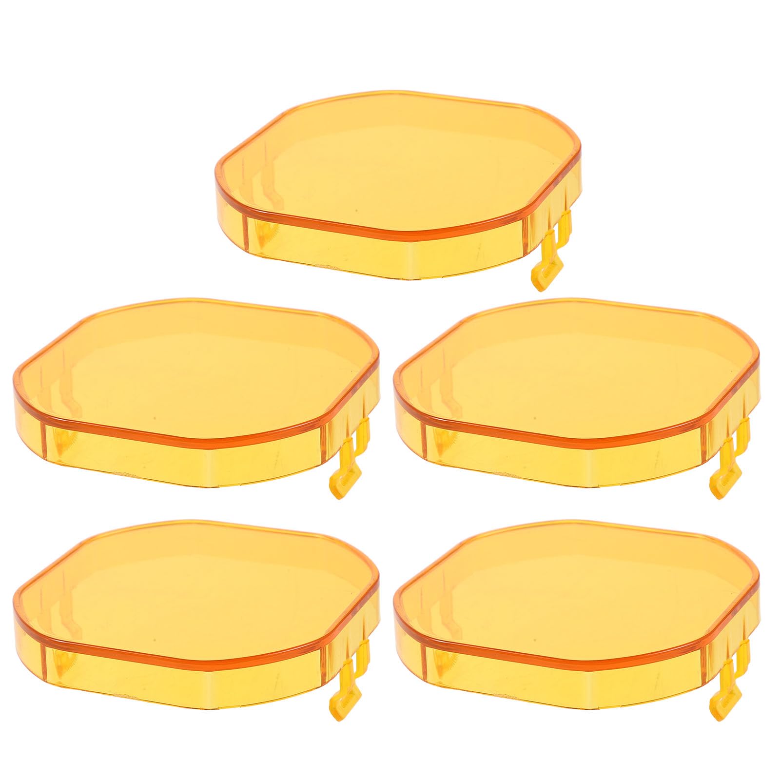 5pcs Yellow Square LED Cube Light Covers – 3x3 Inch Plastic Lens Guards for Off-Road Work Spotlights, Automotive LED Pod Light Bar Shield, Protective Covers for Car Truck SUV