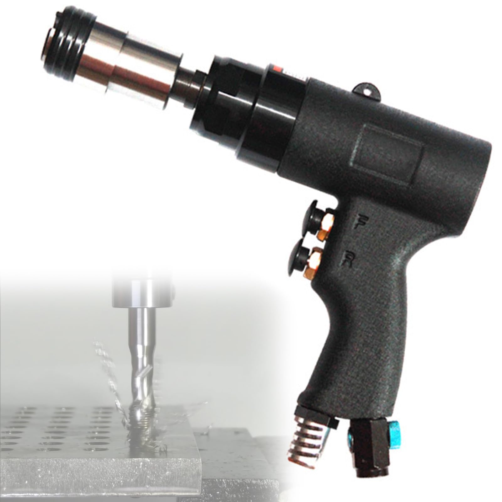 Maschiatrice Pneumatica Portatile, Maschiatrice Pneumatica Portatile, Con 6 Mandrini, Velocità 400 Giri/min, Interruttore Avanti E Indietro, Per Lavori Di Maschiatura Di Fori Ciechi In Metallo E Legno