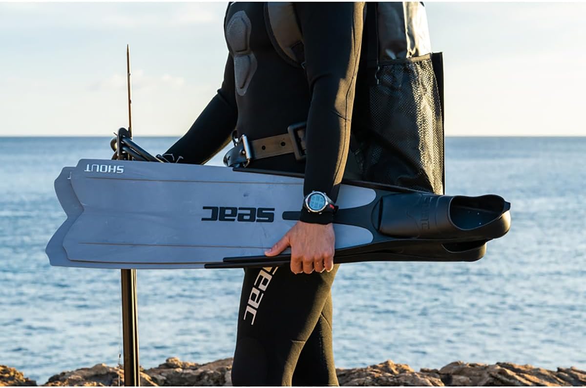 Seac Shout, Long Fins for Scuba Diving, Spearfishing and Freediving, Made in Italy