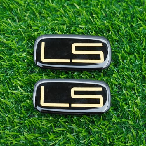 Image of Side Pillar Roof Cab Emblem Badge Nameplates Sticker Replacement for 99-07 15036135 inchLS 2Pc (Black Gold)
