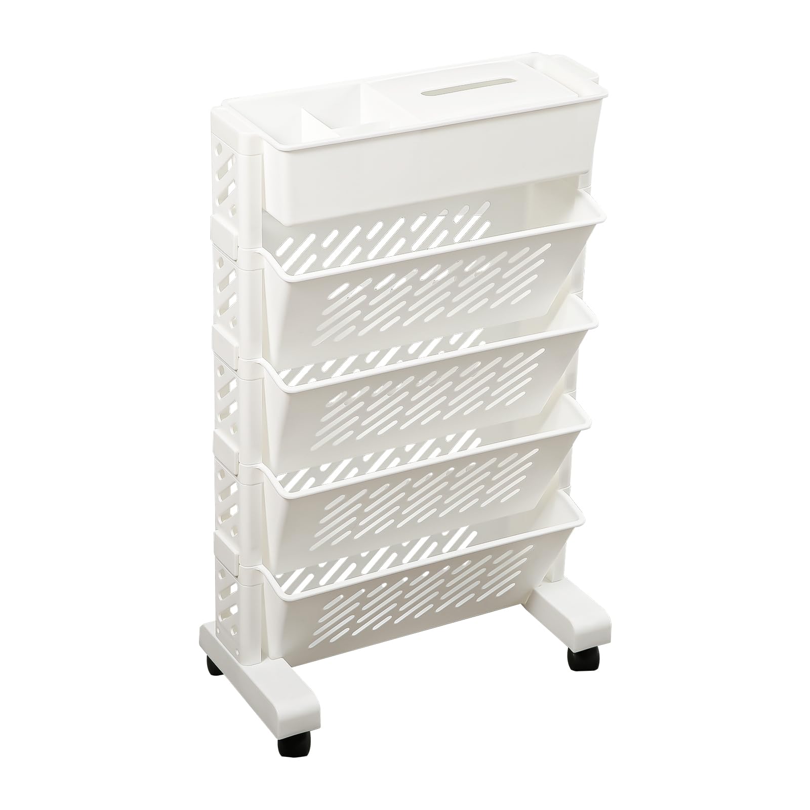 Carrello Scaffale Mobile, Carrello Scaffale con Ruote Scaffale con Ruote, Staccabile Scaffale Mobile Carrello Portaoggetti Laterale al Tavolo per Ufficio Casa Aula Dormitorio Organizzazione