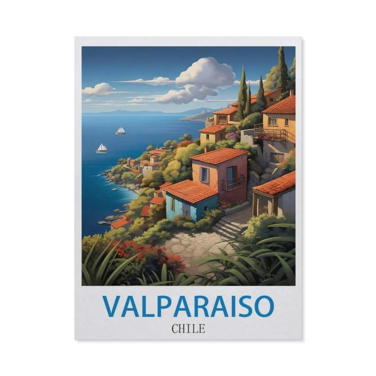 BEAYODKP 5D Diamond Painting Kits，Valparaiso Chile（30x40cm）