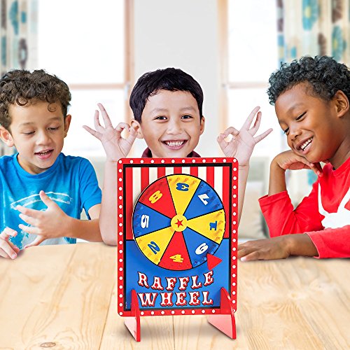 Tabletop Spinning Raffle Wheel With Stand By Gamie - Premium Quality Wood Spinning Carnival Wheel - Tabletop Prize Spinner Wheels For Boys And Girls, Kids’ Parties, Classroom And More #TOP3
