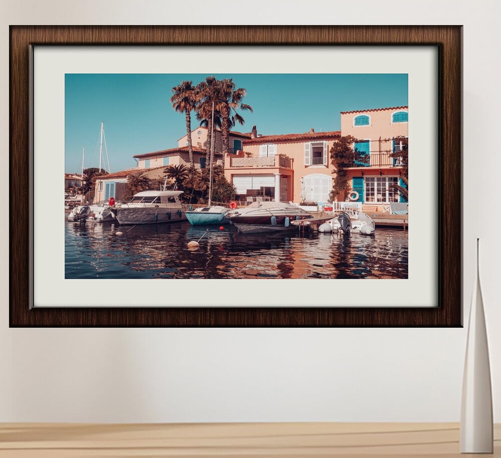JVERF - JZZI07878 Motorboat Marinas France Saint Tropez VAR| Self-Adhesive Painting | Frameless