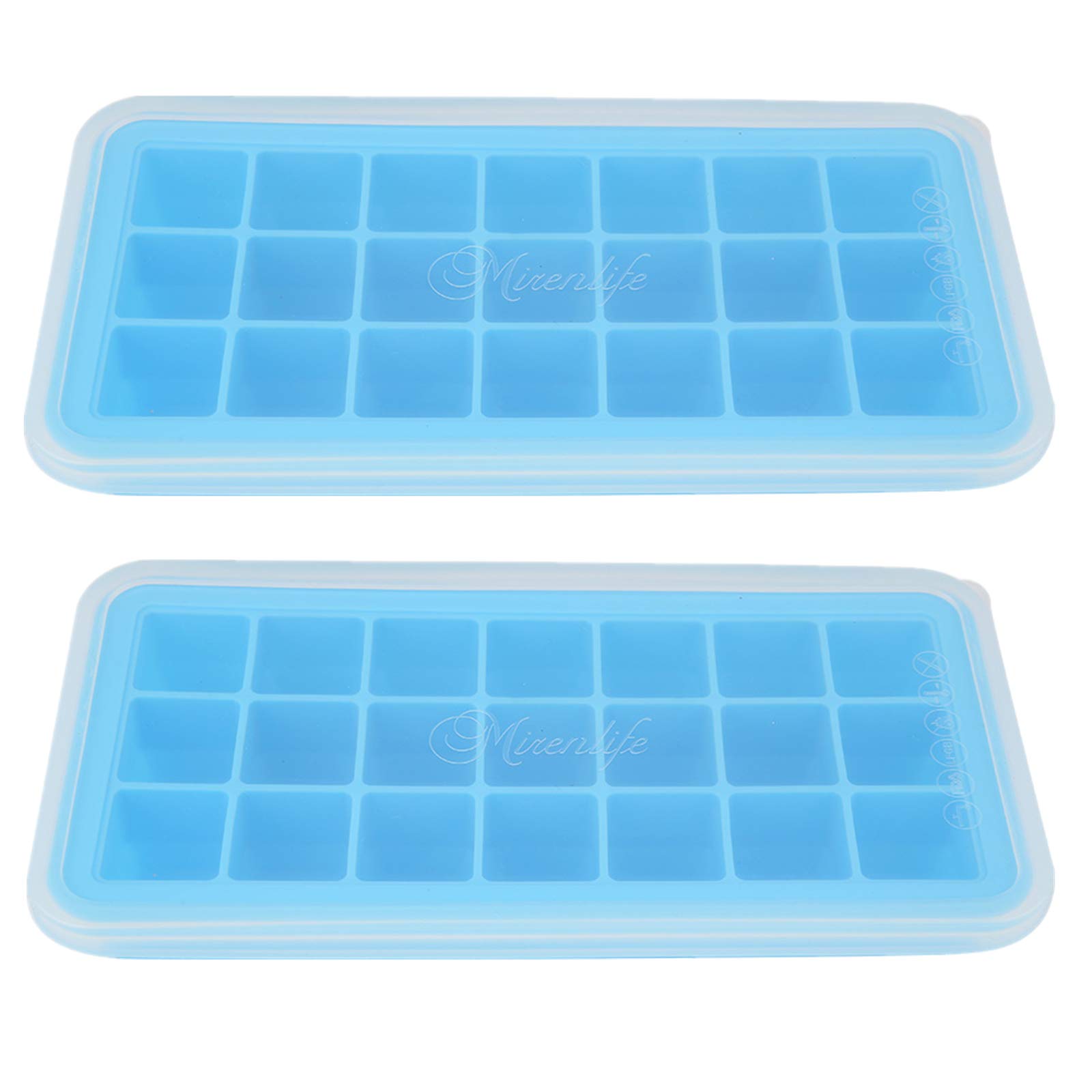 Buy Mirenlife Ice Cube Trays Silicone with Lids, BPA Free Ice Cube Tray