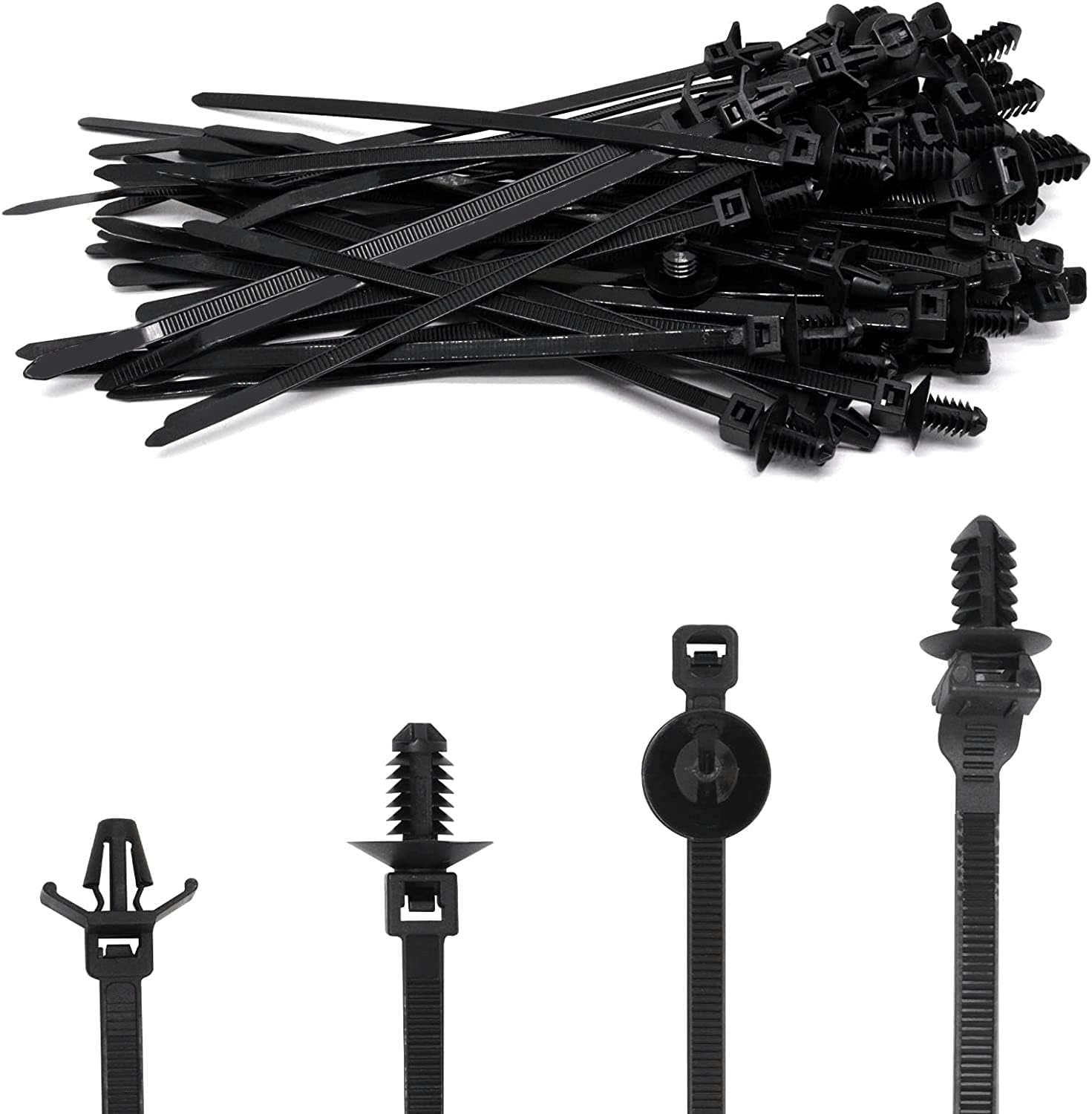 140 Pcs Universal Push Mount Cable Zip Tie/Car Wiring