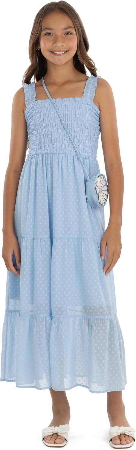 Speechless Girls' Sleeveless Smocked Maxi Sundress