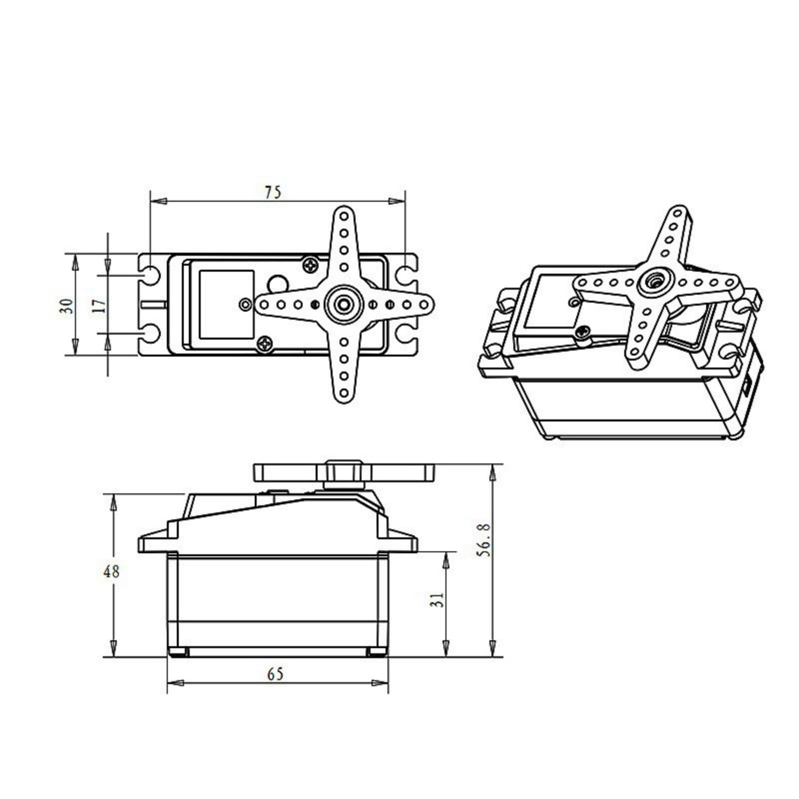 Servo Remoto Digital Sin Escobillas BLS51180 180KG 12V 180/270 Grados Repuesto De Alto Par para Remoto Durabilidad Servo Engranaje Metal