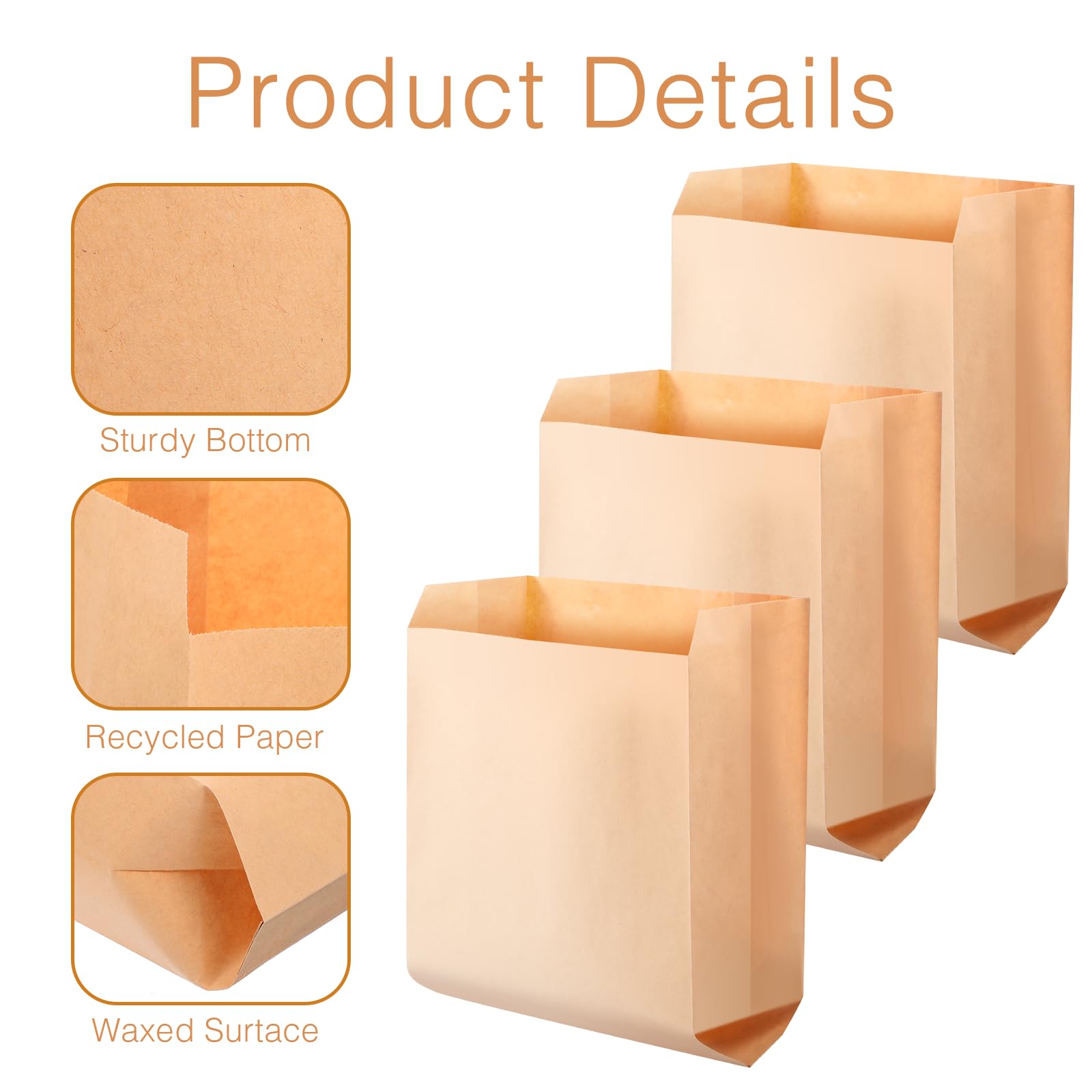 300 Pcs Waxed Kraft Feminine Hygiene Liner Bag, Business Restroom Bathroom Personal Dispensers 7.5 x 10" Waste Receptacle Paper Liners, Sanitary Napkin Disposal Bags, Kraft Bag