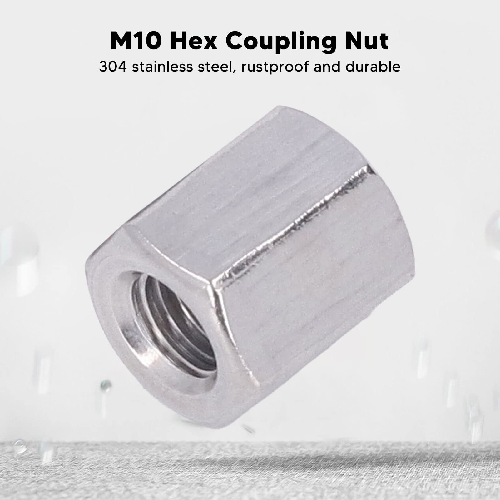MECCANIXITY M4x0.7mm Round Coupling Nut – 60mm Length Carbon Steel Sleeve Connector, 30-Pack – For Threaded Rods & Lamp Fixtures