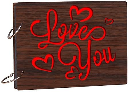 BK HOME AND DECOR Natural Wooden Files Collection Handcrafted Wooden Photo Album for Cherished Memories 282