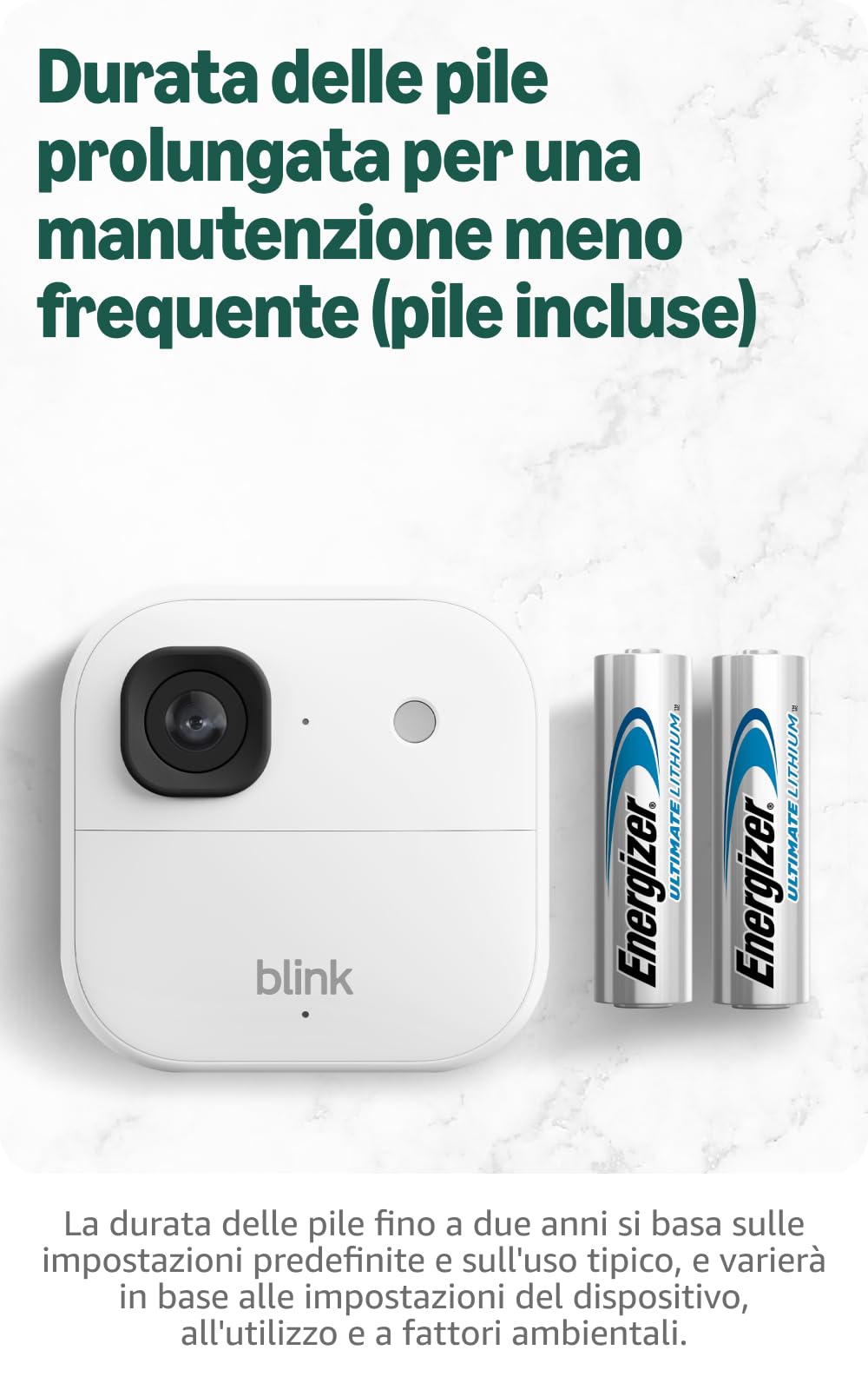 Videocamera esterna 2K+ Blink (ultimo modello) + Blink Videocitofono cablato 2K+ (ultimo modello) — Sistema da 3 videocamera, bianco