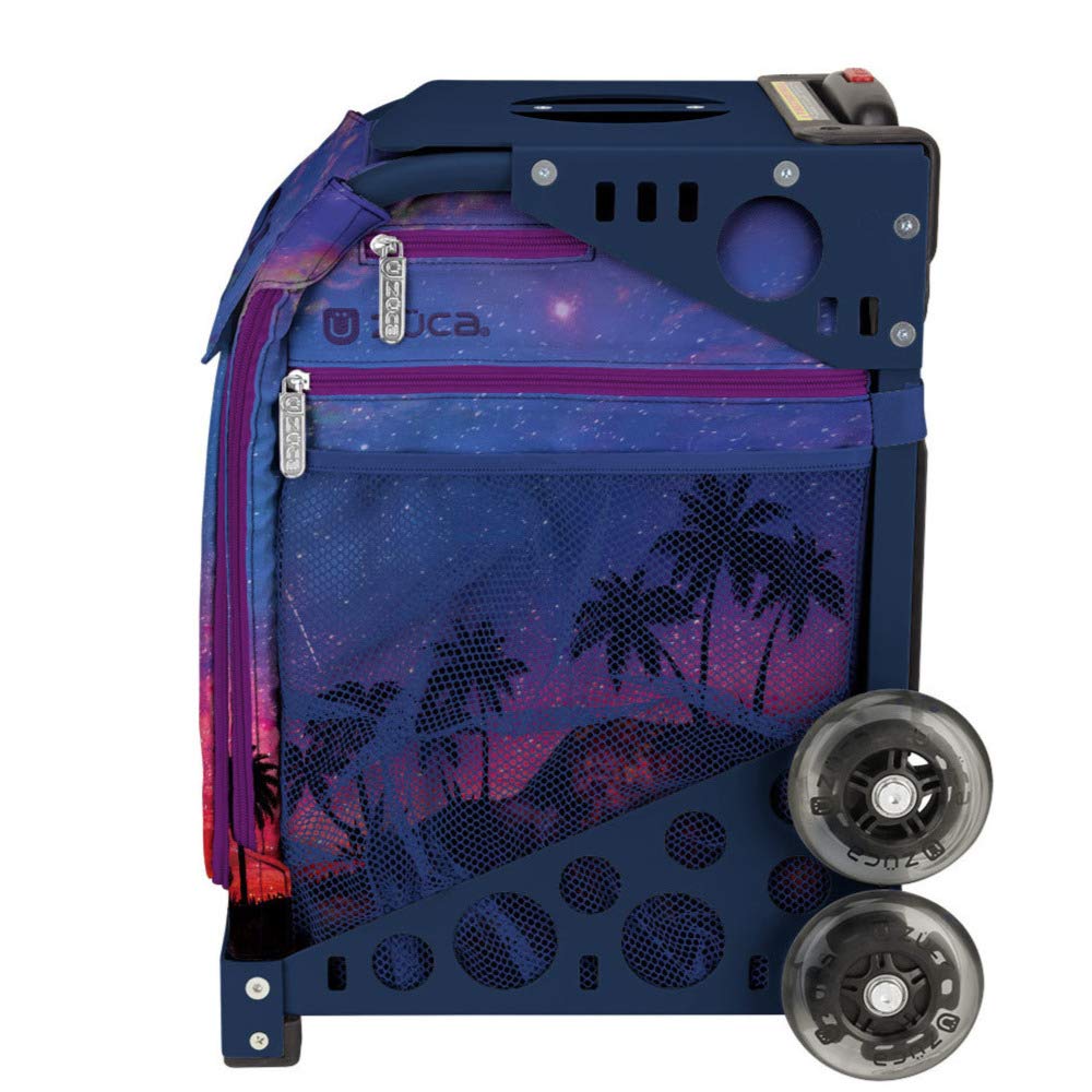 ZUCA Island Life Palm Trees Sport Insert Bag and Navy Frame with Flashing Wheels