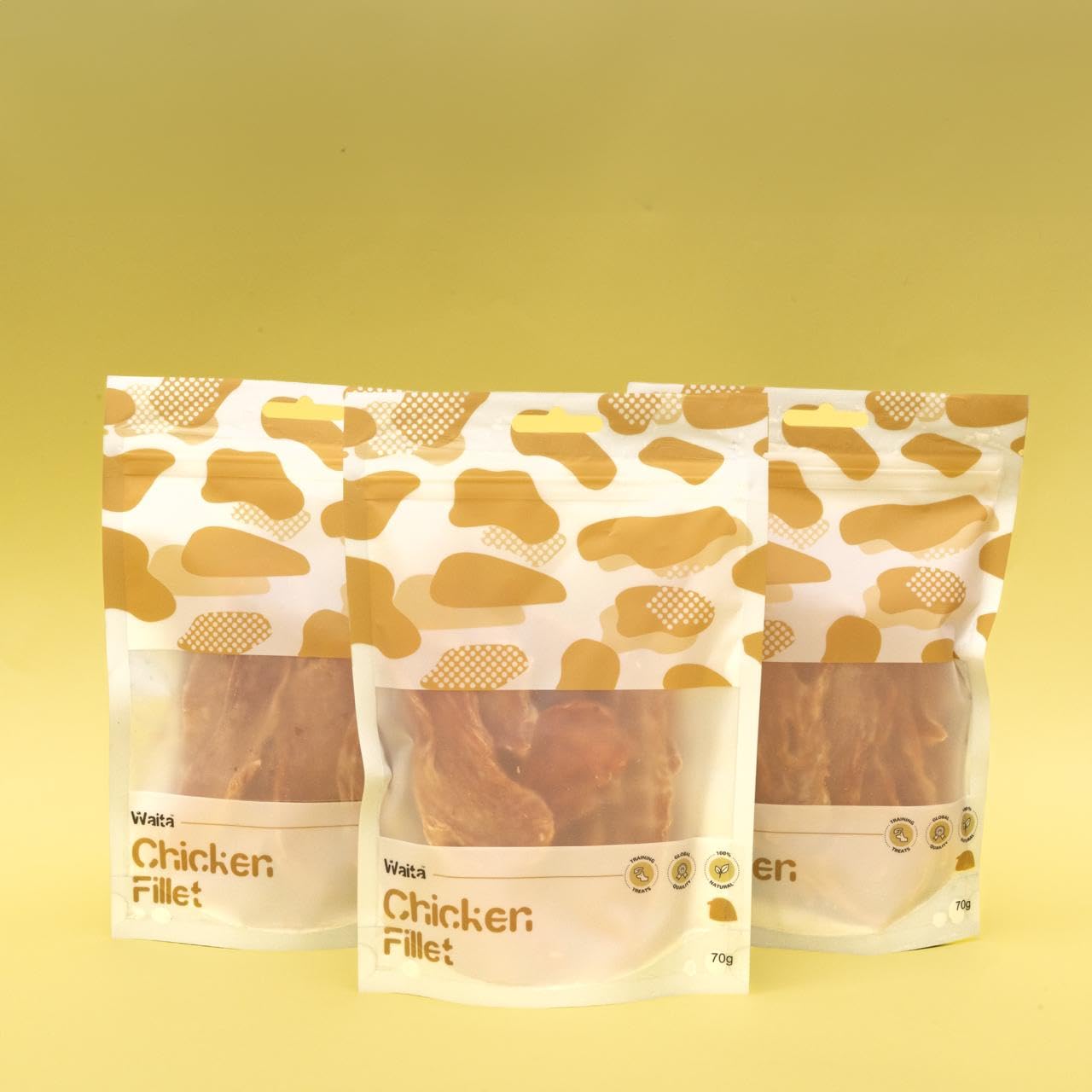Waita Air Dried Chicken Fillet Dog Treats 3 x 70g | 100% Chicken Breast | High Protein Natural Dog Treats | Grain Free | Soft Meat Training Rewards โ image 1