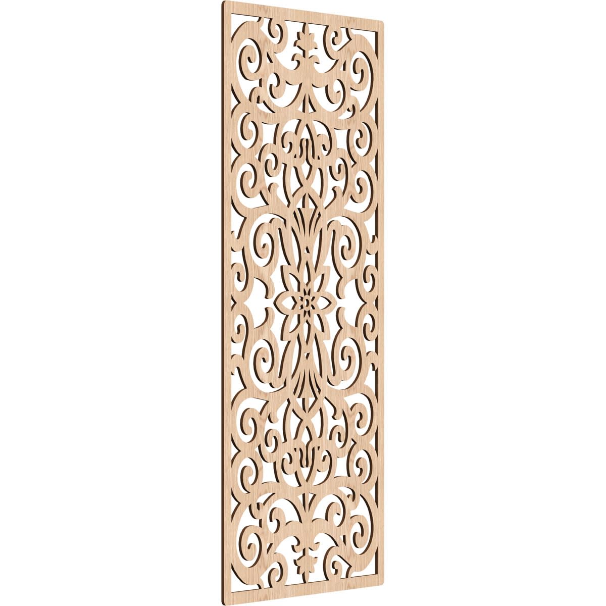 Buel Decorative Pierced Fretwork Wood Wall Panels, 23 3/8"W x 59 3/8"H x 3/8"T, Red Oak
