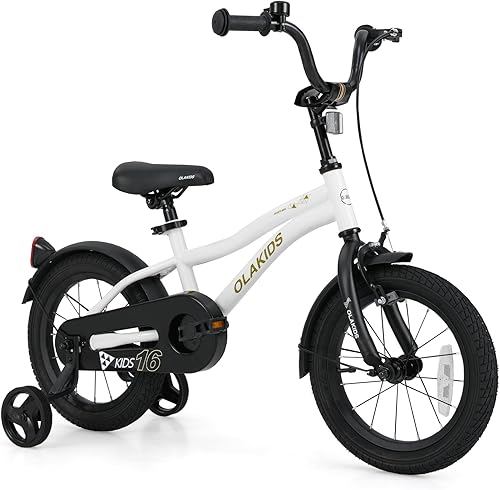 Miniatura 22 de Bicicleta infantil Olakids, de 12, 14, 16 y 18 pulgadas, para bebés y niños pequeños, con ruedas de entrenamiento, campana de seguridad, asiento