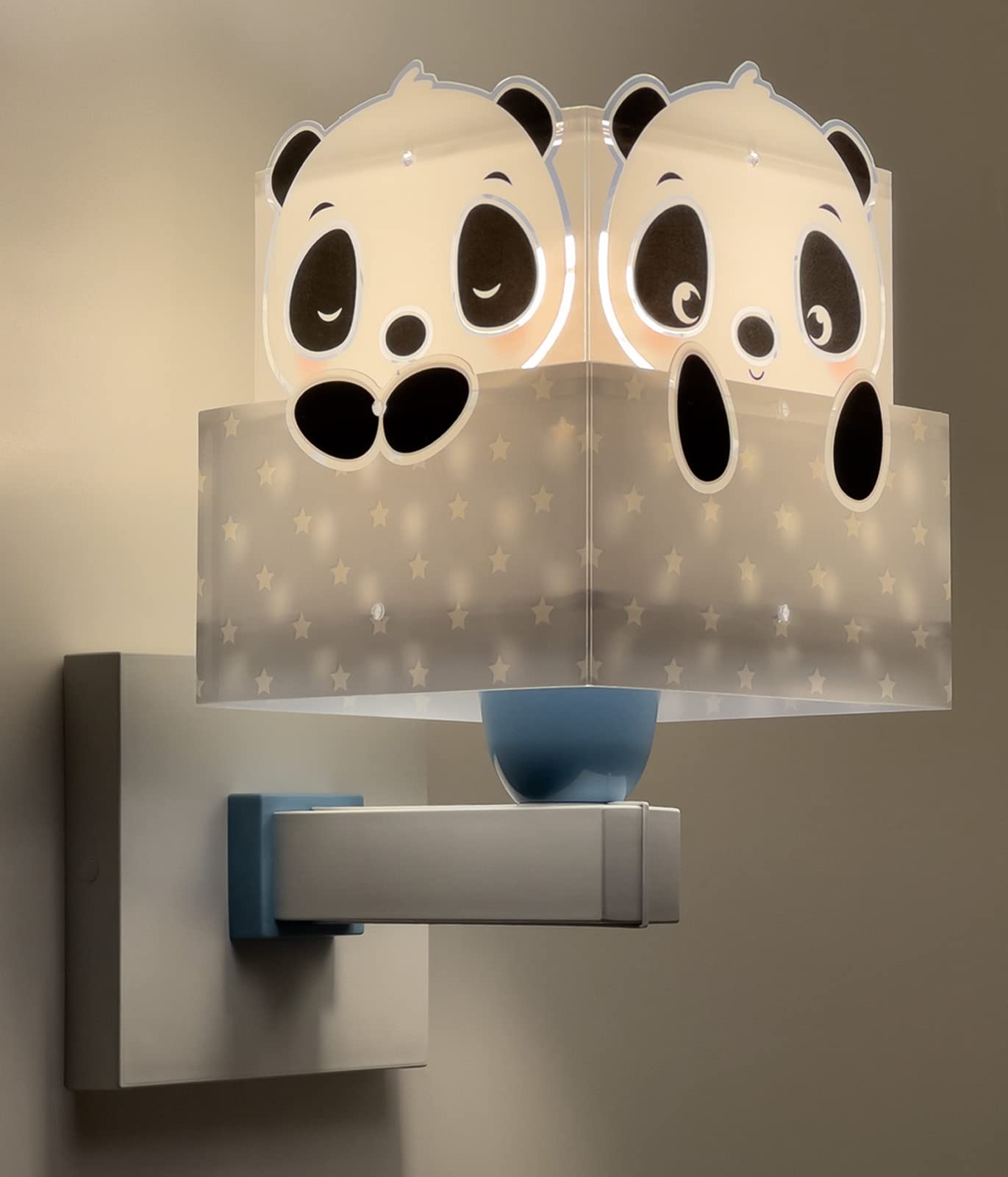 Dalber kinder Wandlampe, Kinderlampe Wandleuchte kinderzimmer Wolken tiere Pandabär Panda Blau, 63169T, E27