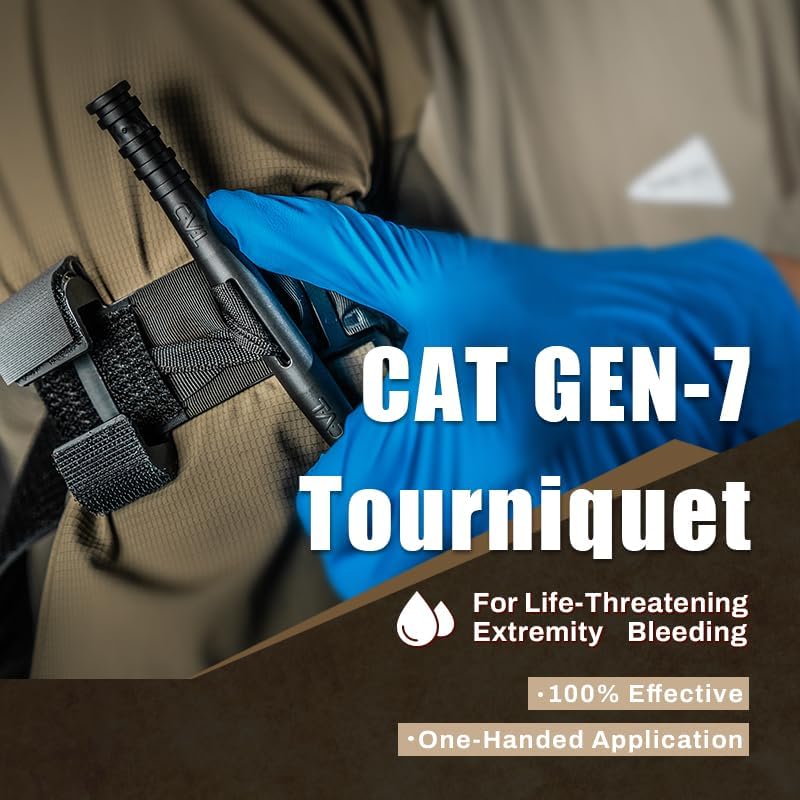 Miniatura 2 de RHINO RESCUE IFAK Kit de trauma con torniquete C-A-T, kit táctico de primeros auxilios Molle bolsa para militares, combate, automóvil, campamento,