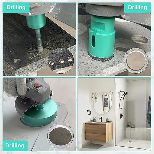 Miniatura 5 de Brocas de núcleo de diamante, 1-38 pulgadas con rosca de 58 pulgadas y 11 roscas, cortador de sierra de perforación en seco para azulejos de