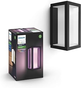 Philips Hue White and Color Ambiance LED Wandleuchte Impress (schmal), Outdoor Leuchte für den Aussenbereich, dimmbar, bis…