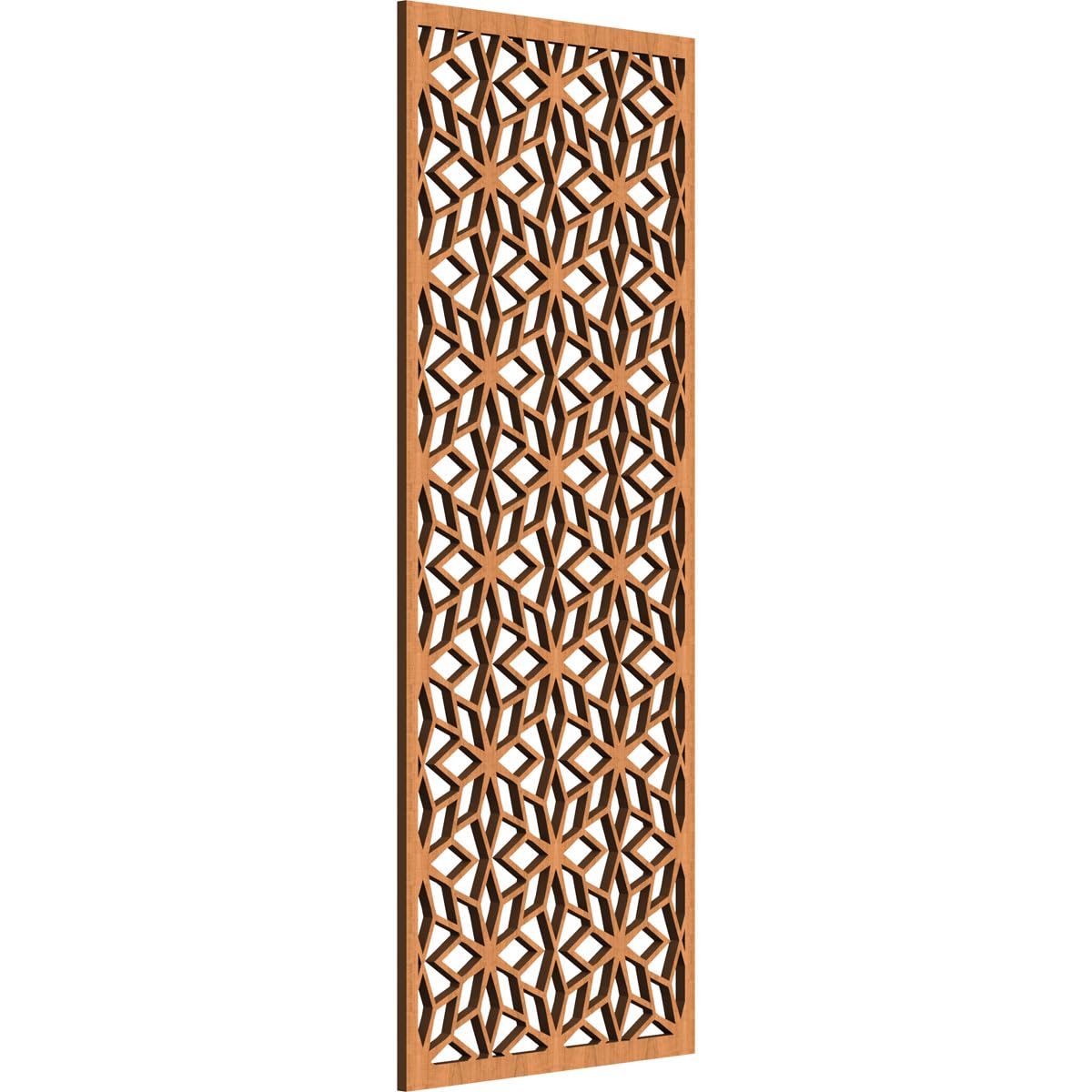 15 3/8"W x 39 3/8"H x 3/8"T Lake Decorative Fretwork Wood Wall Panels, Cherry