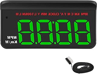 Car HUD Heads Up Display for Smart Forfour II/EQ fortwo/EQ fortwo Cabrio, Universal OBD2 & GPS Speedometer, Digital Windshield HUD with Overspeed Alert, RPM, Compass Plug & Play
