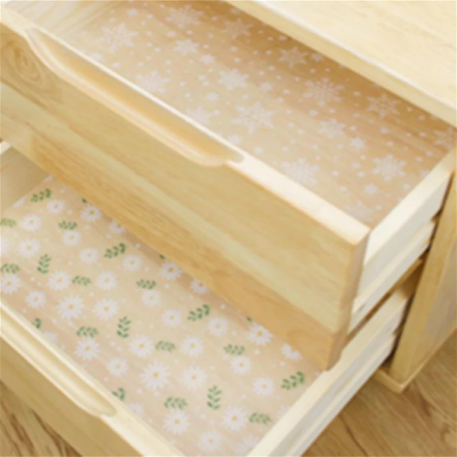 Wykładzina do szuflady kuchennej, mata do półki na szuflady wielokolorowa(Green Snowflake)