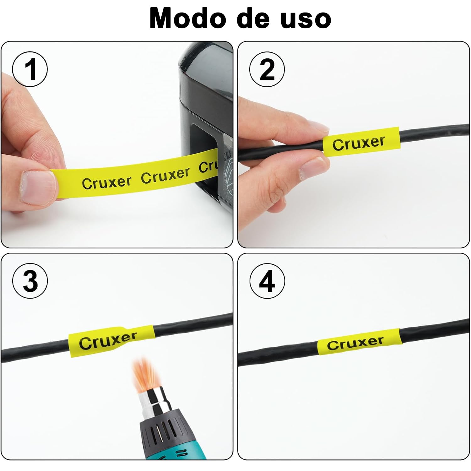 Paquete 8 Repuesto para 1805444 Negro sobre Amarillo 6mm compatible Dymo