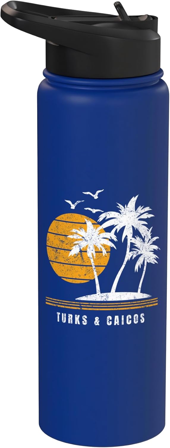 Turks & Caicos Islands, Caribbean Vacation Souvenir Stainless Steel Insulated Water Bottle