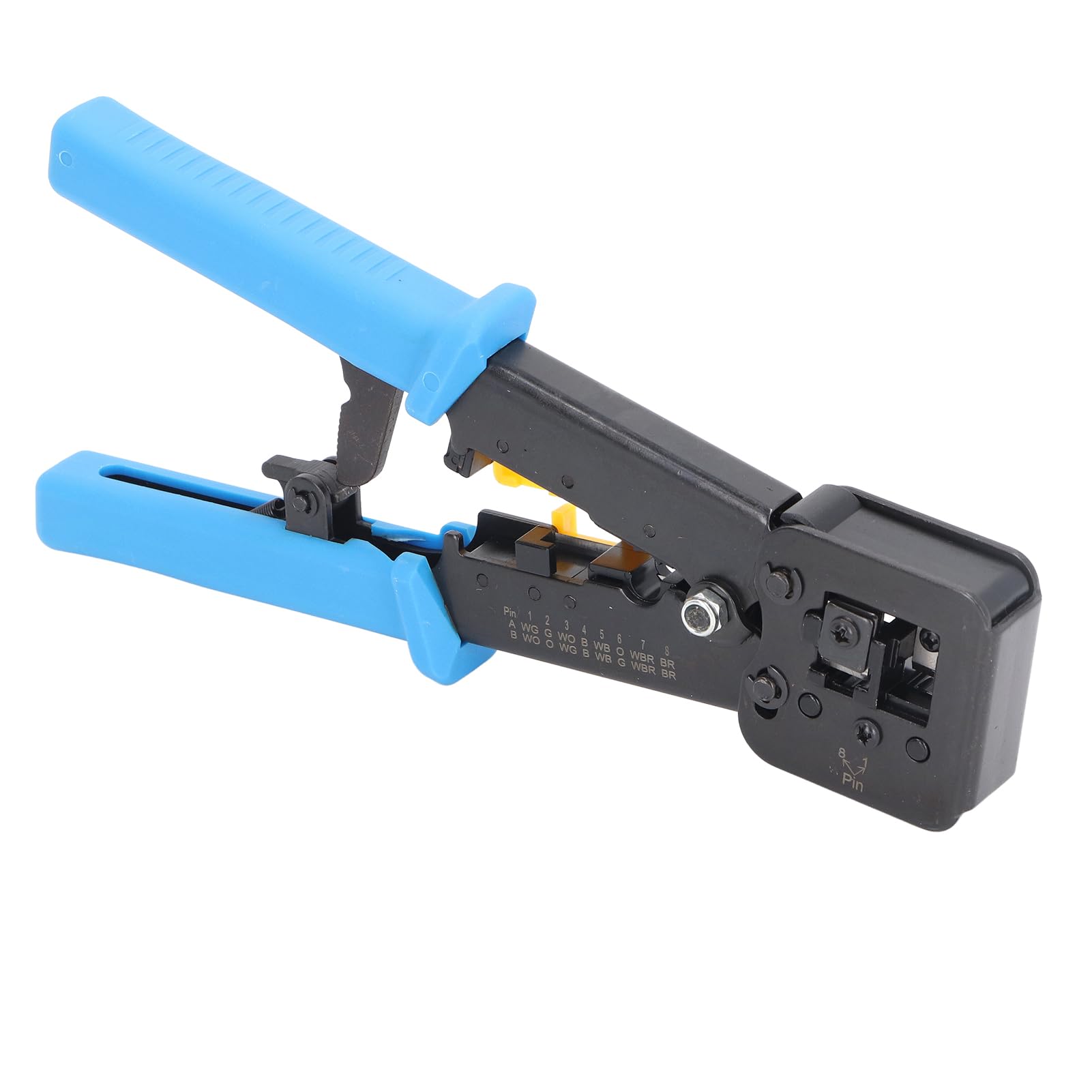6P8P Kit d'outils de sertissage RJ45 pince à sertir coupe-fil testeur de réseau ensemble de têtes de cristal pour outil de maintenance d'installation de réseau acier PP 50 pièces