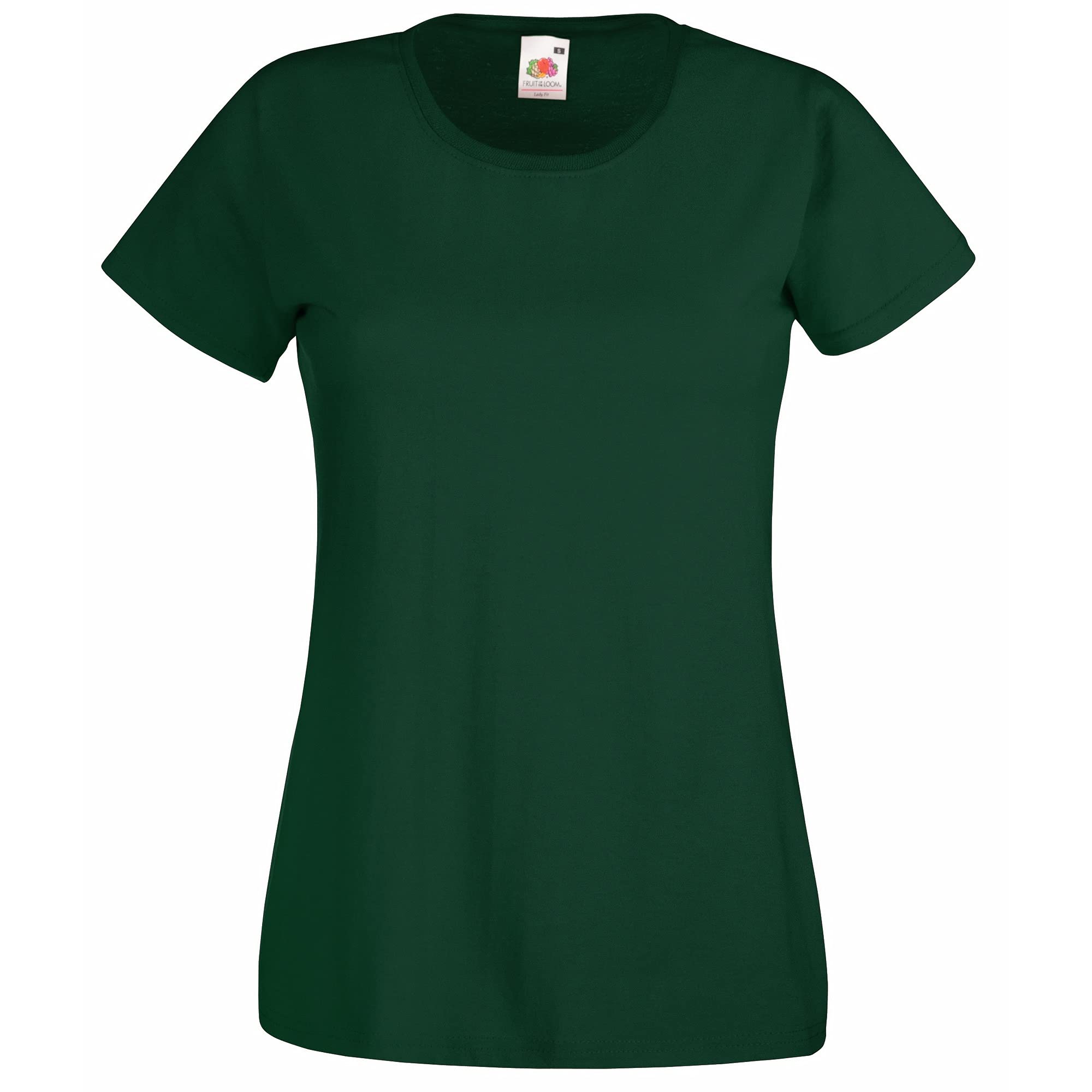 Fruit Of The Loom Women's Bottle Green Johnson T-Shirt - Green - Medium