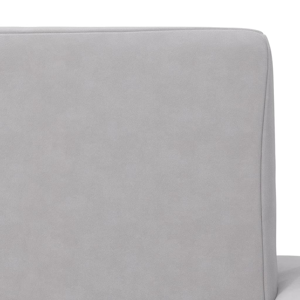 vidaXL Sofá Cama de niños 2 plazas Felpa Suave Gris Claro