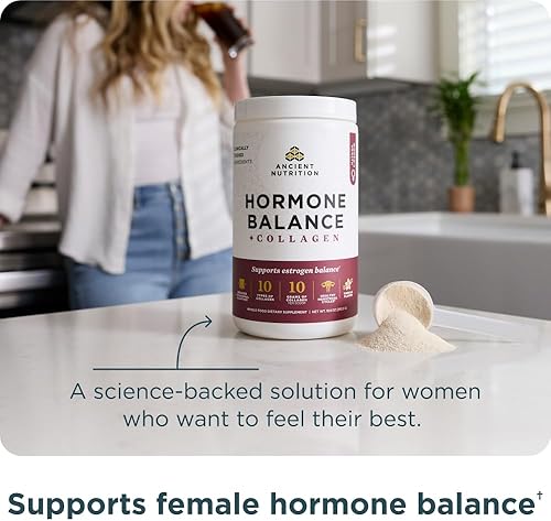 Miniatura 3 de Ancient Nutrition Suplemento en polvo de colágeno y equilibrio hormonal, péptidos de colágeno hidrolizados, ingrediente clínico validado clave para