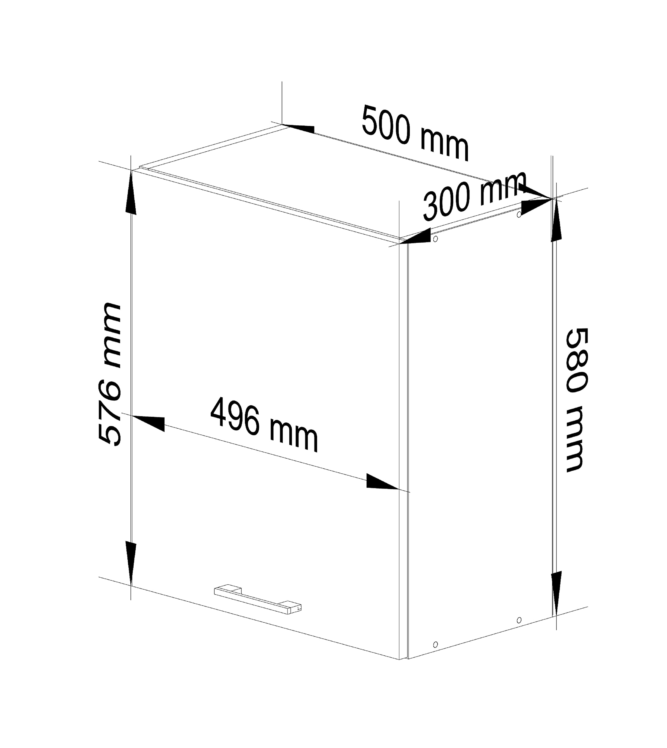 AKORD | Pensile da Cucina a Parete - Oliwia W50 | 2 Ripiani e 1 Anta Armadio da Cucina | Componibile Mobili da Cucine Armadi | Pannello laminato | Bianco | Beton