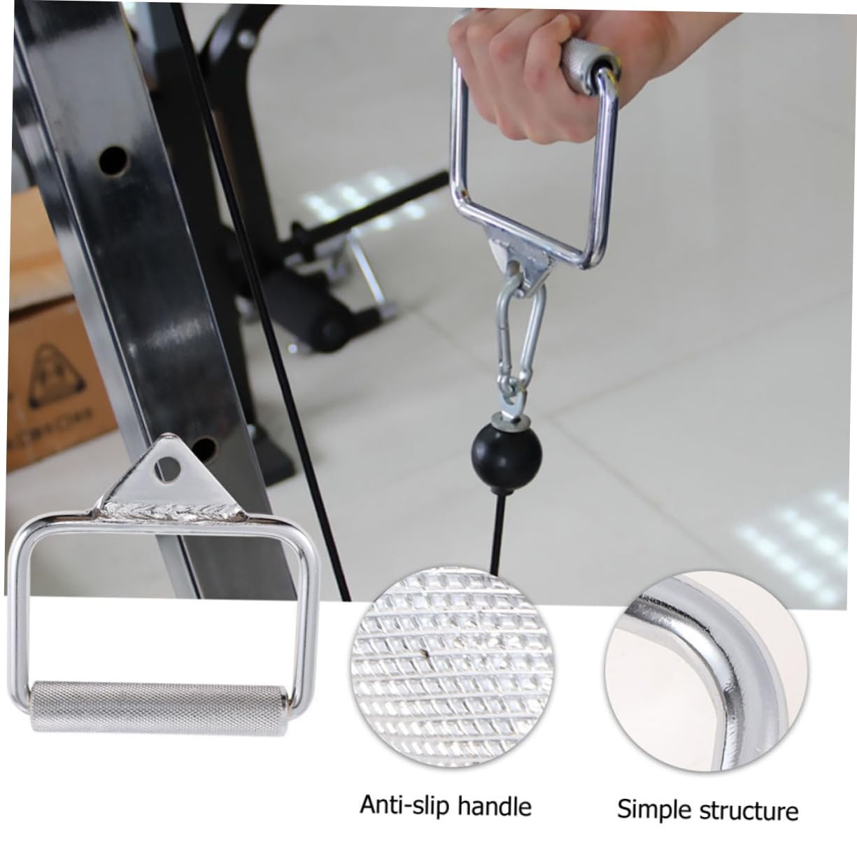 BESTonZON 4 Maniglie D per Allenamento con Ganci Attacco Versatile per Palestra per Bicipiti Tricipiti e Spalle
