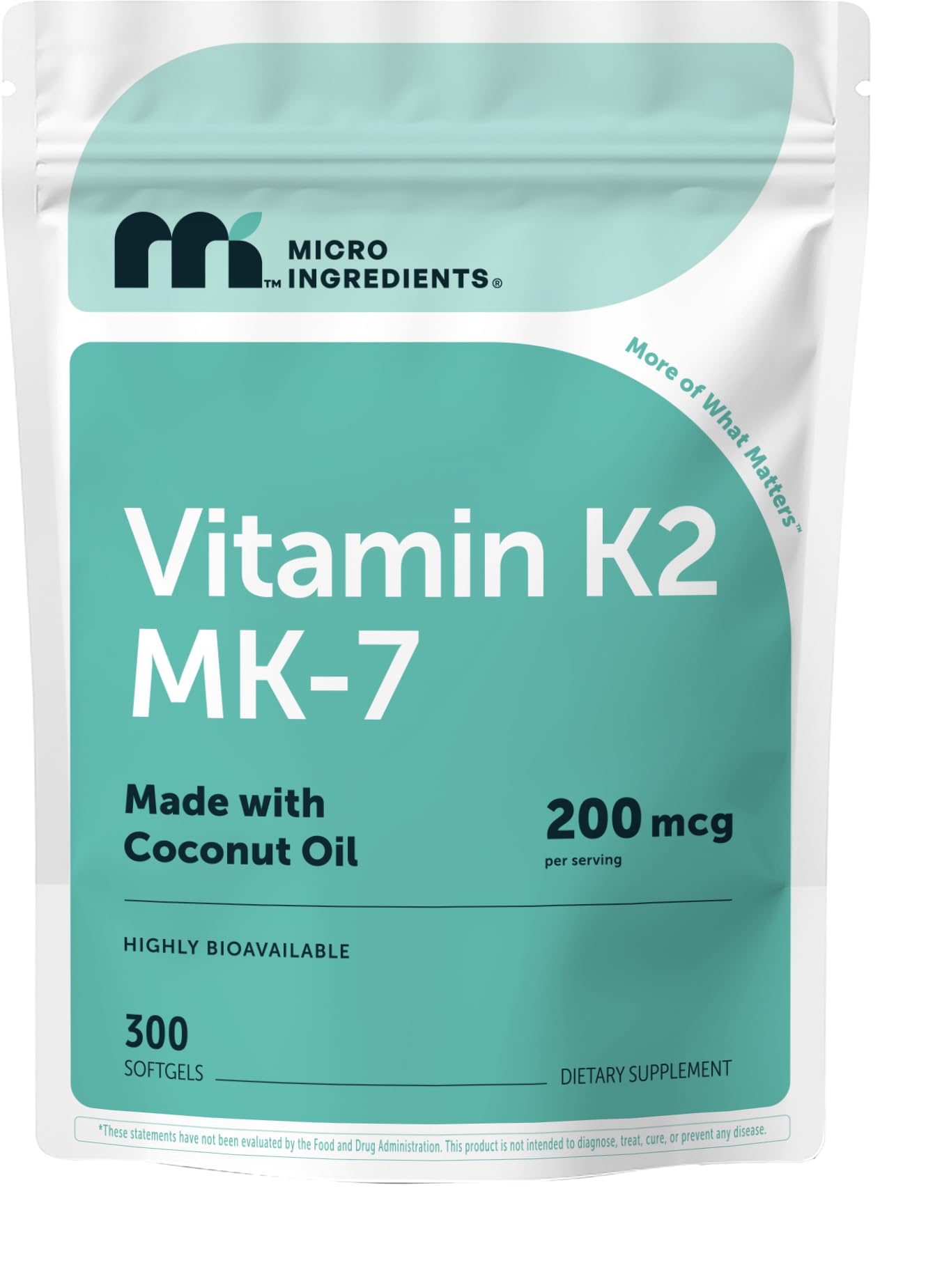 Amazon.com: Micro Ingredients Vitamin K2 MK-7 200 mcg Per Serving