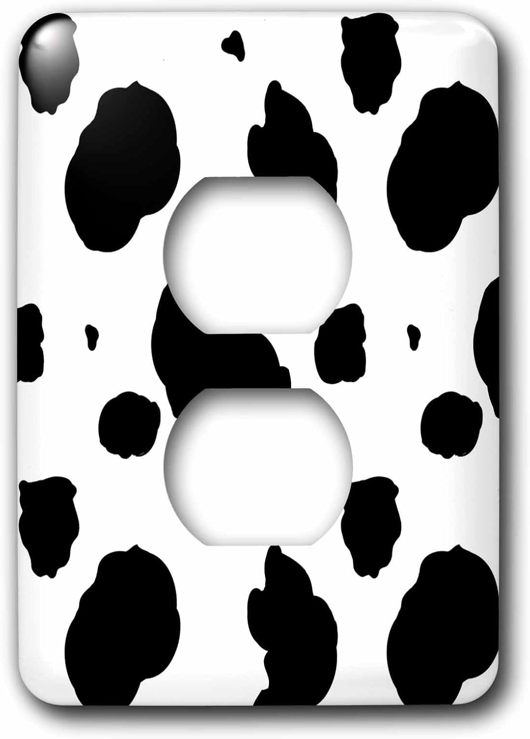 3dRose lsp_164633_6 Black and White Cow Print Light Switch Cover