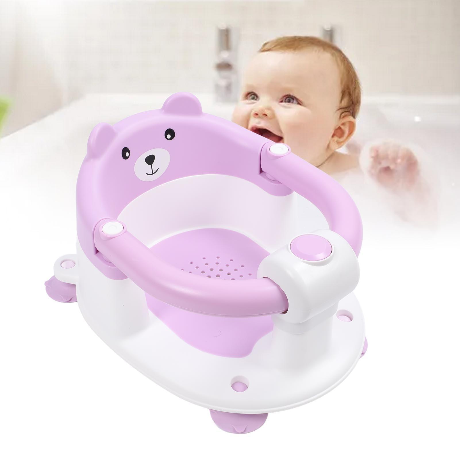 Asiento de Baño Ergonómico para Bebé, Silla de Baño Ligera y Portátil para Recién Nacido, Taburete de Ducha Antideslizante con Diseño Ergonómico, Asiento para Bañera de bebé (PURPLE)