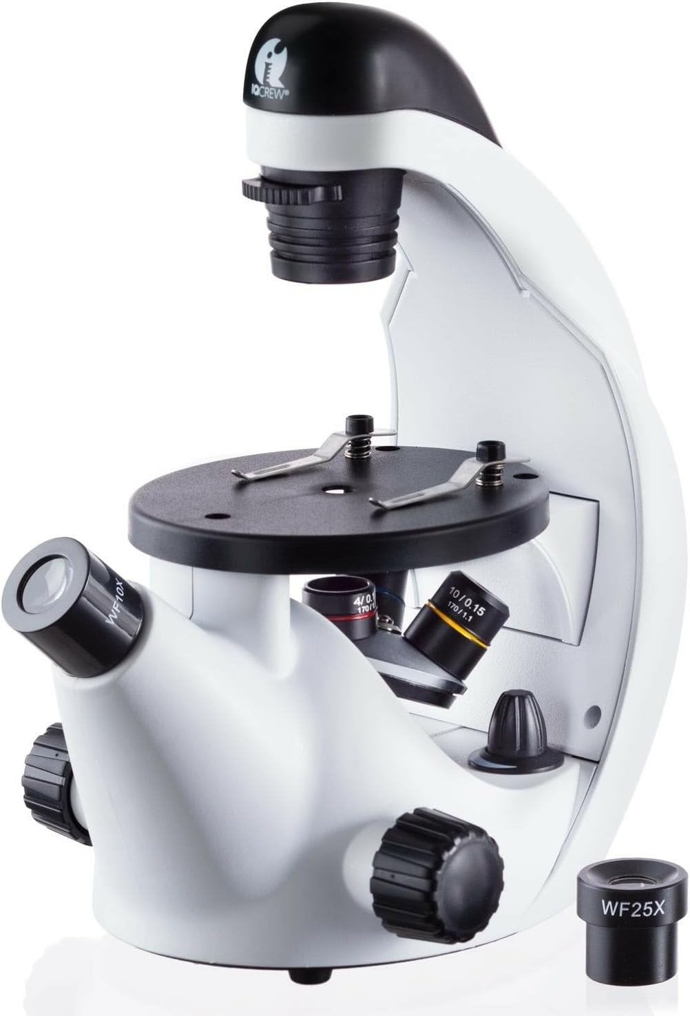 IQCrew 40X-500X Inverted Student Microscope Kit w/Experiment + Blank & Prepared Slides