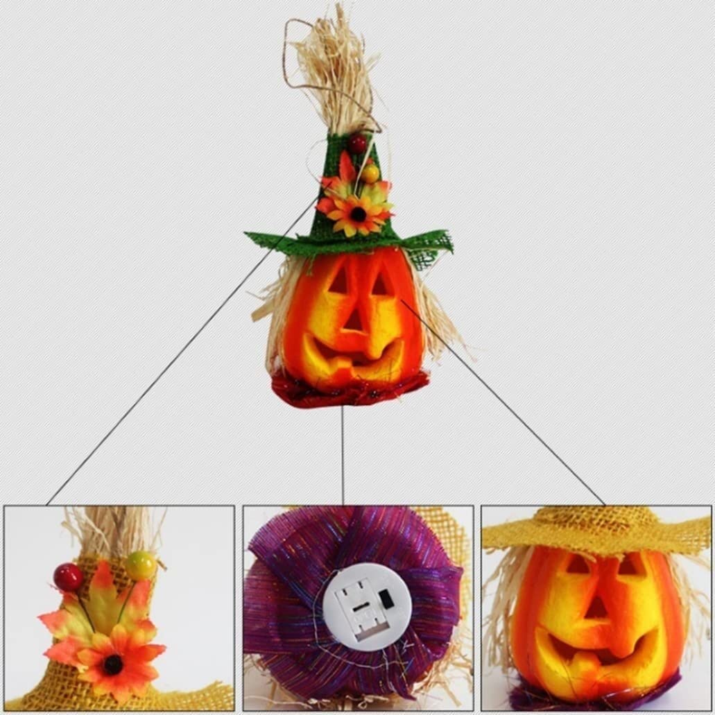 Latarnia na Halloween 2 Szt. Latarnia Z Dyni Na Halloween Migająca Lampka Dekoracyjna Pianki Dyniowej Rekwizyty Ozdoby Do Przechowywania Dekoracja na Halloween