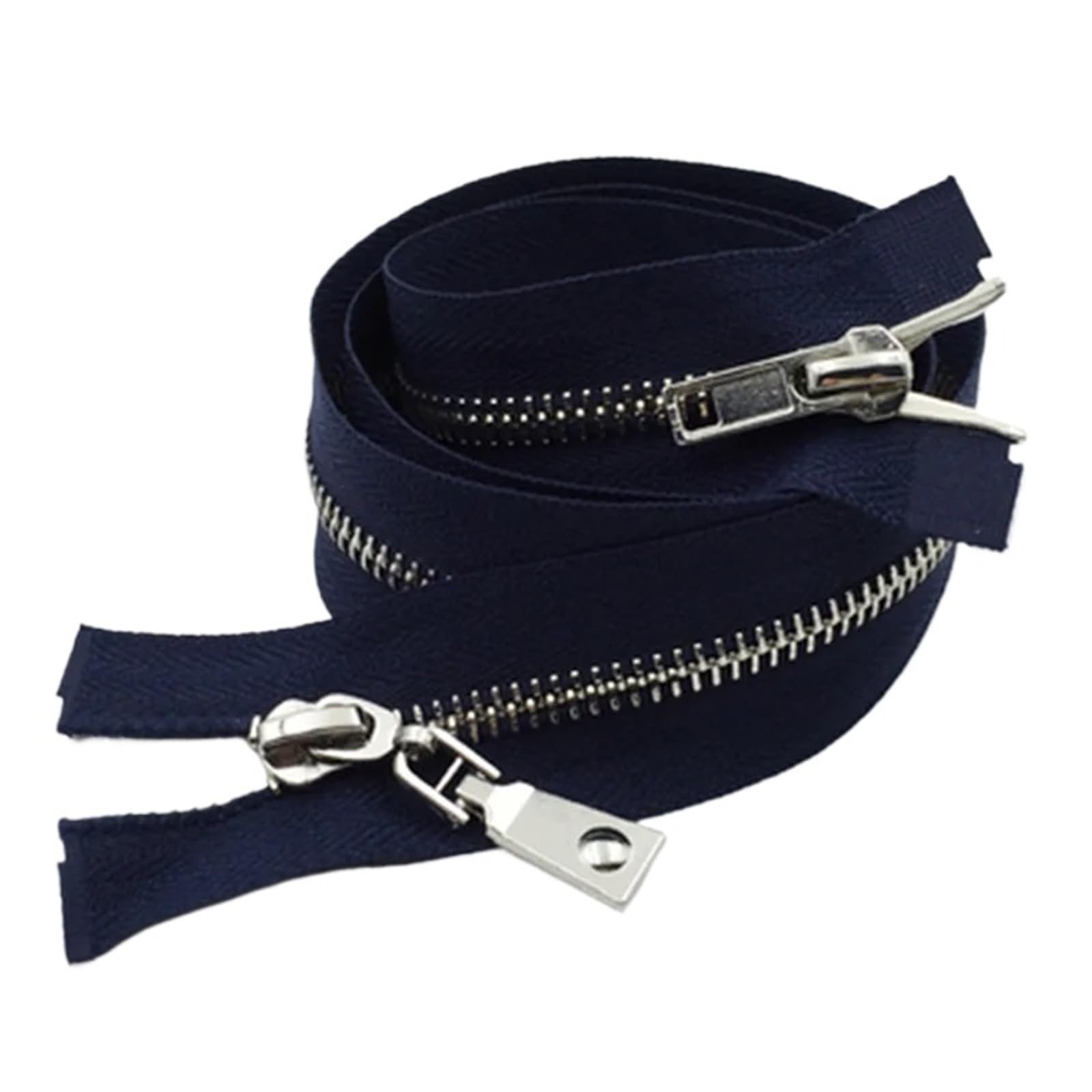 1 pz 80/100/120 cm cerniera in metallo con blocco automatico 5# cerniere a doppio cursore Per Jacket Cucire Cappotti Giacca(Color27,100cm)