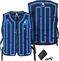 Alphacool 5V Rechargeable Cooling Vest with Touch Button - Circulatory Ice Pack for Bikers, Workers - Up to 8 Hours Cool