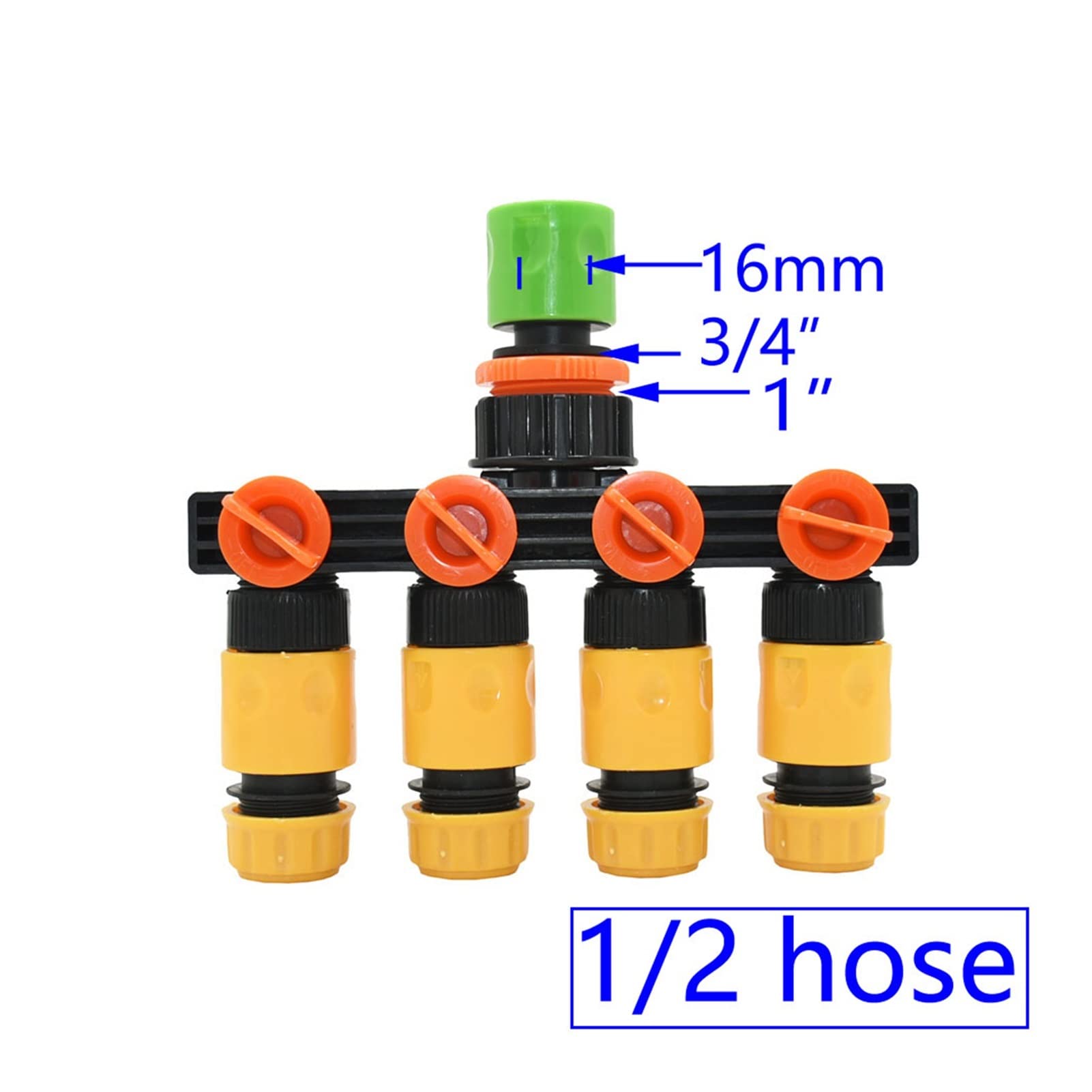 Adaptador de Conector de Utilidad Adaptador de Conector de Manguera Hembra 1/2" 3/4" 1" Giro 1/2 3/4 Manguera Grifo de Jardín de 4 Vías Colector de Manguera 16 Mm 20 Mm Derivación Válvula de Riego de