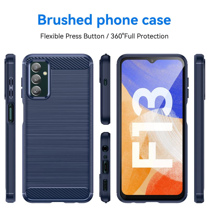 Image of Hybrid Carbon Fiber Back Case for Samsung Galaxy F23 5G / M23 5G (Blue)