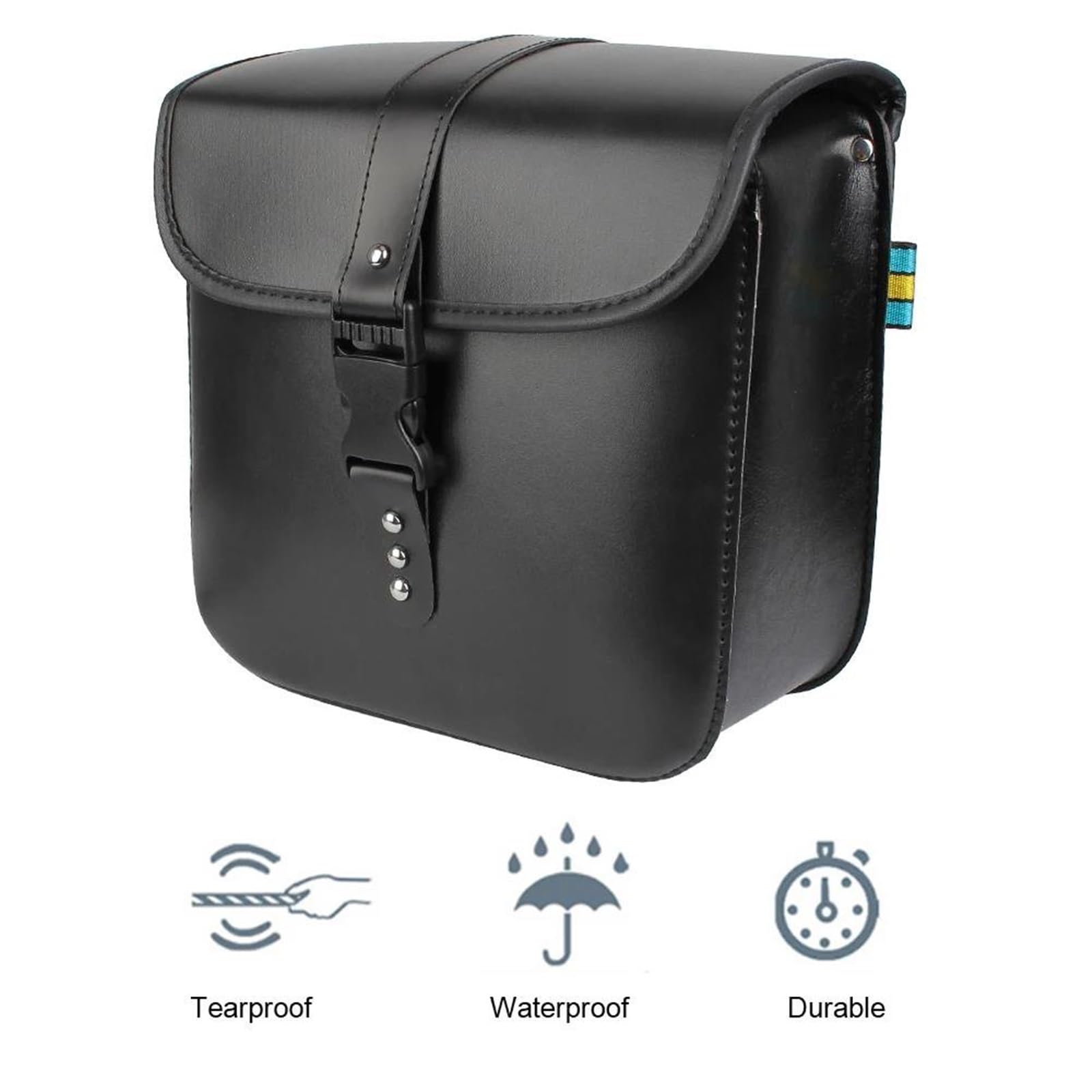 Bolsa Lateral para Casco De Moto Bolsa Sillín para Equipaje Lateral Bolsa Viaje Bolsa Cuero PU para Equipaje Trasero Motocicleta Bolsa Herramientas para Almacenamiento Motocicletas