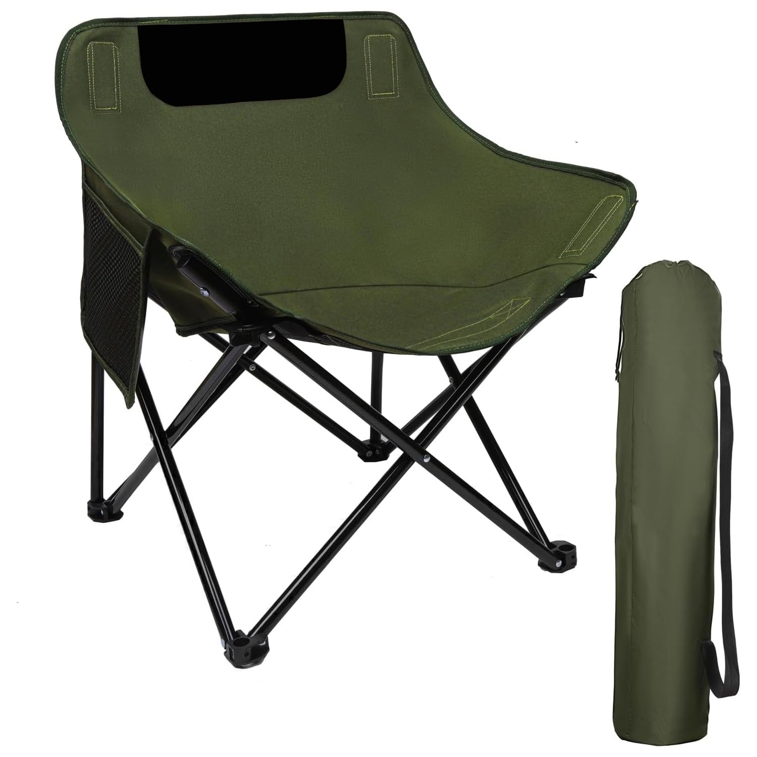 ORILEY Hacer Folding BackRest Camping Chair Portable and Lightweight Carbon Steel Collapsible Chairs for Outdoor Picnic Fishing Beach Travelling & Gardening (1 Pc, Green)-image-44
