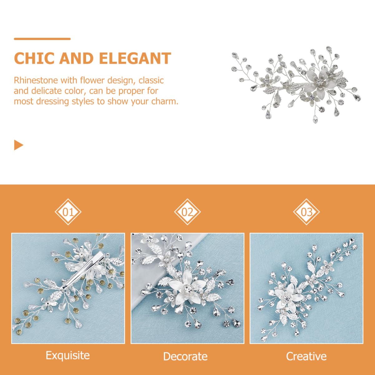 Healeved 5stücke Rhinestone Haarschmuck Blütenhaarspange Für Bräute Elegante Hochzeitsaccessoires Für Frauen Für Hochzeiten Und Besondere Anlässe Mit Funkelnden Kristallen Und