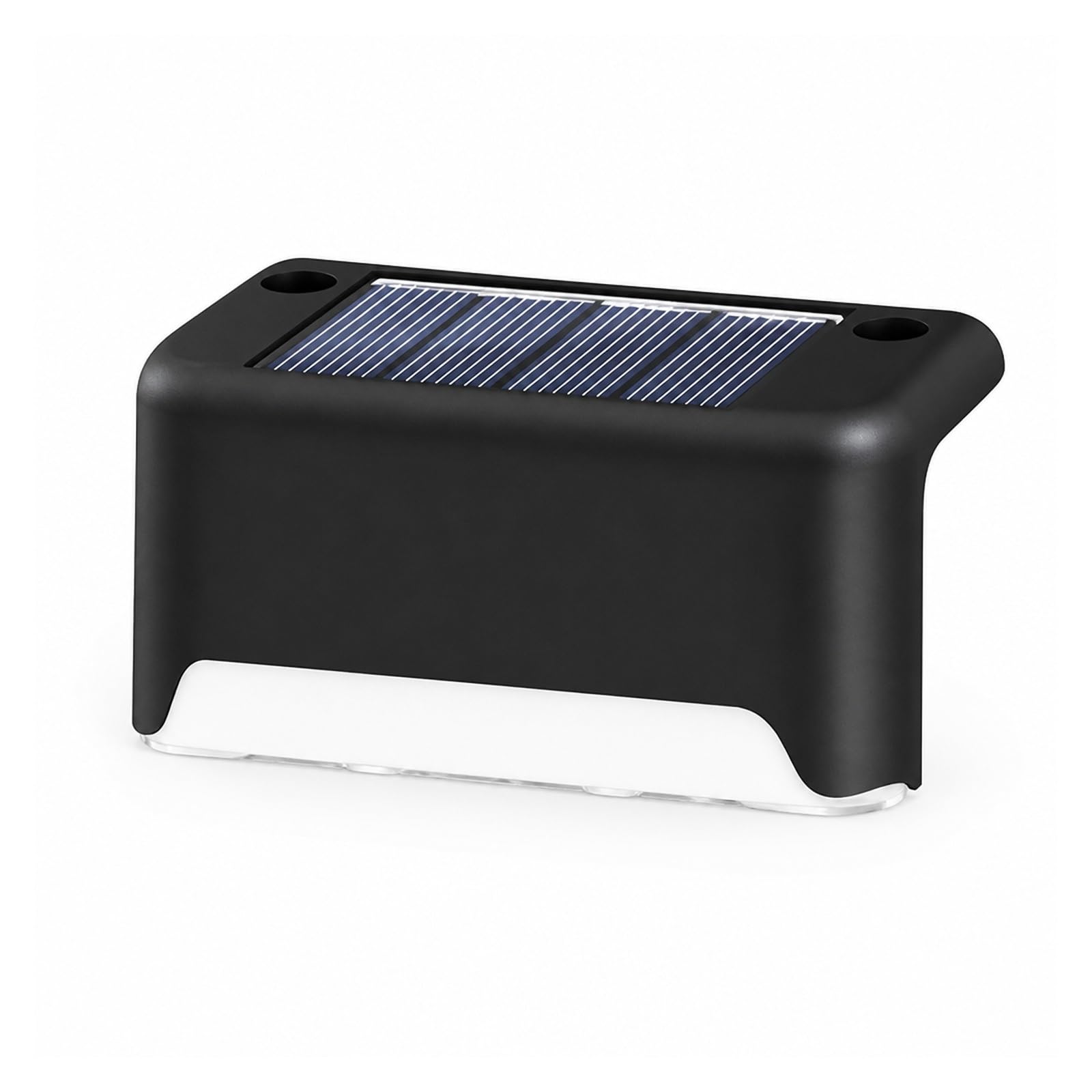 AMRTTWY In Ground Lights, Solar Deck Lights Outdoor LED Fence Step Lamp(Black Shell-Warm,8Pcs)