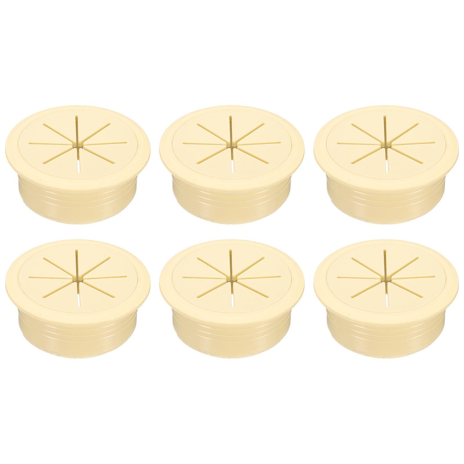 uxcell 6 Pcs Desk Grommet, 2.09 inch 53mm Desk Cable Hole Cover Wire Hole Insert for Home Office Table Cabinet Cord Organizer, Beige