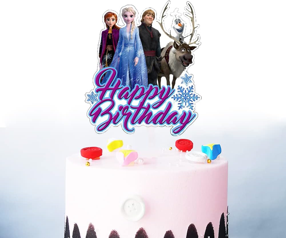 Happy Birthday Frozen Card, ZHULIA Birthday Cake Toppers & Frozen